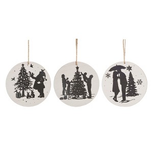 Gallerie II Santa Family Couple Silhouette Ornaments, Set of 3 - 1 of 1