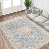 Washable Boho Area Rug, Non-Slip Low Pile Vintage Carpet, Soft Accent Floor Cover for Living Room or Bedroom - 3 of 4