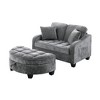 GDFStudio Flavia Modern 51'' Detachable 2-Seater Corduroy Upholstered Chaise Lounge Sofa with Storage Ottoman - 4 of 4