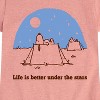 Girls' - Peanuts - Life Is Better Under The Stars Fitted Short Sleeve Graphic T-Shirt - 2 of 4