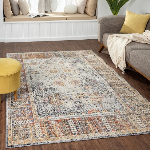 Premium Vintage Boho Area Rug For Living Room, Luxury Traditional