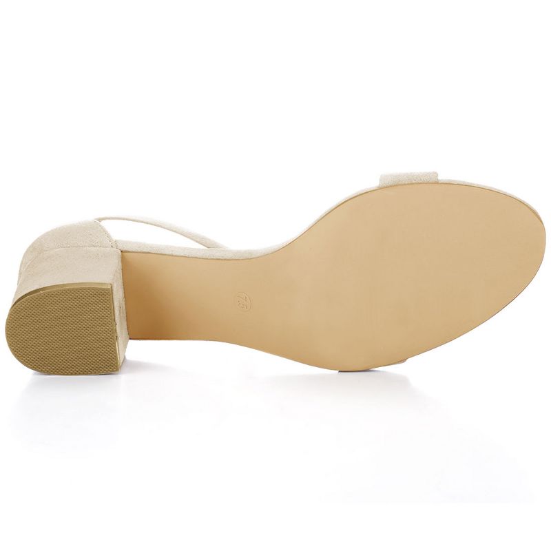 Allegra K Women's Open Toe Block Heel Adjustable Buckled Ankle Strap Sandals, 5 of 8