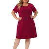 Agnes Orinda Women's Plus Size Prints Short Sleeves Lounge Nightgowns - 2 of 4