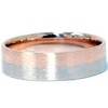 Pompeii3 Brushed Two Tone Flat Wedding Band 14K Rose & White Gold - 2 of 4
