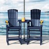 WestinTrends Azura Outdoor Tall Adirondack Chairs With Connecting Table Tray (Set of 2), White - 2 of 4