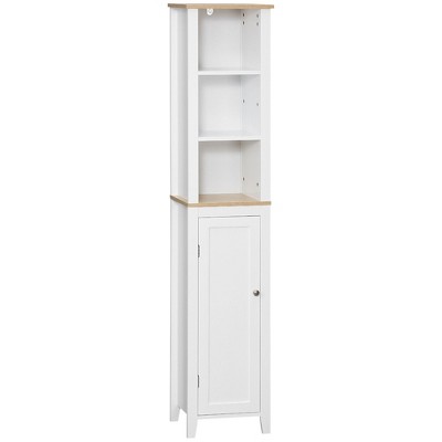 Kleankin Tall Bathroom Storage Cabinet With Mirror, Wooden Freestanding  Tower Cabinet With Adjustable Shelves, For Bathroom, Or Living Room, White  : Target