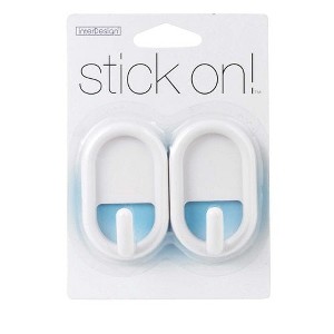 InterDesign 14201 Self Adhesive Hook, White, Set of 2 - 1 of 1
