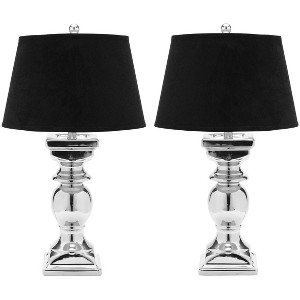 Helen Velvet Table Lamp (Set of 2) - 27.5 Inch Height - LIT4017 - Silver - Safavieh - 1 of 4