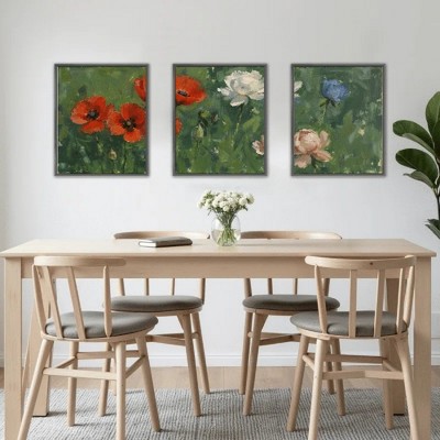 Floral Canvas Wall Art with Strong Artistic and Visual Aesthetics,3 - Pieces
