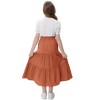 Maxi Skorts Skirt for Girls Button Front High Waisted Long Skirt with Belt Ruffled Skirts with Pocket - 4 of 4