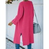 Coolmee Long Cardigan Sweaters for Women Ribbed Knit Open Front Long Sleeve Side Slit Fall Casual Coat - 4 of 4