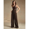 Coolmee Women Wide Leg Pants Elegant High Waisted Business Casual Work Trousers Dressy Pants with Pockets - 4 of 4