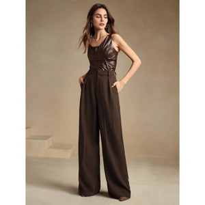 Women's Trousers Trousers - Elegant Business Casual Pants, High-Waisted Fluid Drape Trousers - 1 of 4