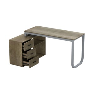 FUFU&GAGA Adjustable L Shaped Study Table Storage Drawers - 1 of 4