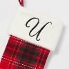 20" Plaid Monogram Christmas Holiday Stocking with Faux Fur Cuff Red/Green/White - Wondershop™ - 3 of 3