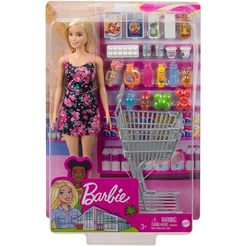 Barbie: Supermarket Shopping Time Playset and Doll, 1 of 4