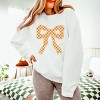 Simply Sage Market Coquette Orange Checker Bow Lightweight Garment Dyed Sweatshirt - 3 of 4