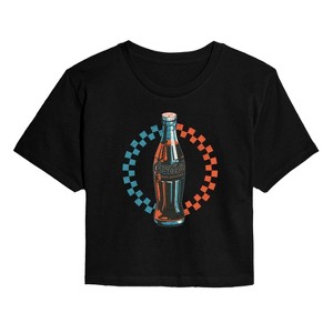 Women's - Coca-cola - Coke Bottle Checks Cropped Graphic T-Shirt - 1 of 4