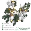 6ft Battery Operated Christmas Garland with 20 Warm LEDs, Features Pine Cones, Silver Bows & Balls for Festive Home Decor - 4 of 4