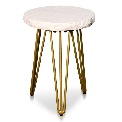 Small Brass Tripod Legs Round Side Table - StyleCraft
