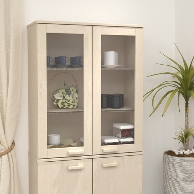 vidaXL Top for Highboard HAMAR Honey Brown 33.5 in.x13.8 in.x39.4 in. Solid Wood Pine