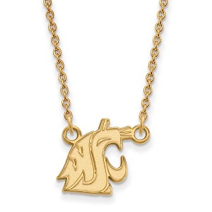 Black Bow Jewelry 14k Yellow Gold Washington State Cougars NCAA Necklace 18 Inch - 1 of 4