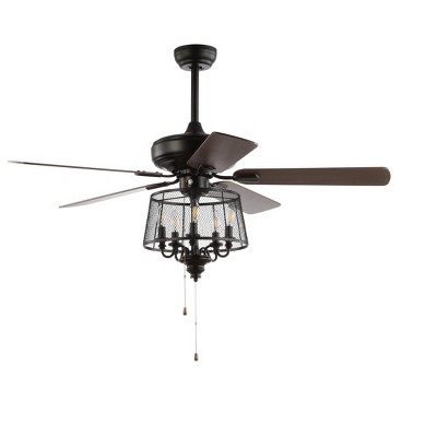 Jonie Ceiling Light Fan  - Matte Black - Safavieh