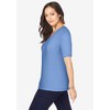 Jessica London Women's Plus Size Stretch Cotton Square Neck Tee - 4 of 4