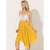 Allegra K Women's Elastic Waist Chiffon Handkerchief Hem Midi Skirt - 2 of 4
