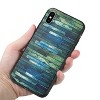 Reiko iPhone X/iPhone XS Embossed Wood Pattern Design TPU Case with Flowers - 3 of 4