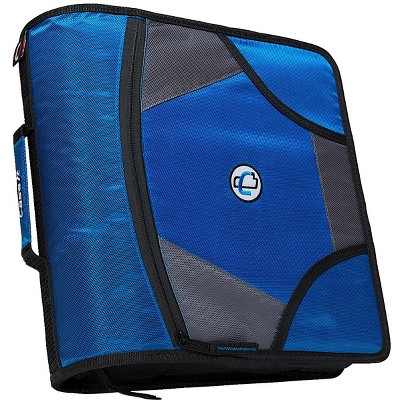Case-it Zipper Binder with 5 Tab Files, D-Ring, 4 Inches, Blue