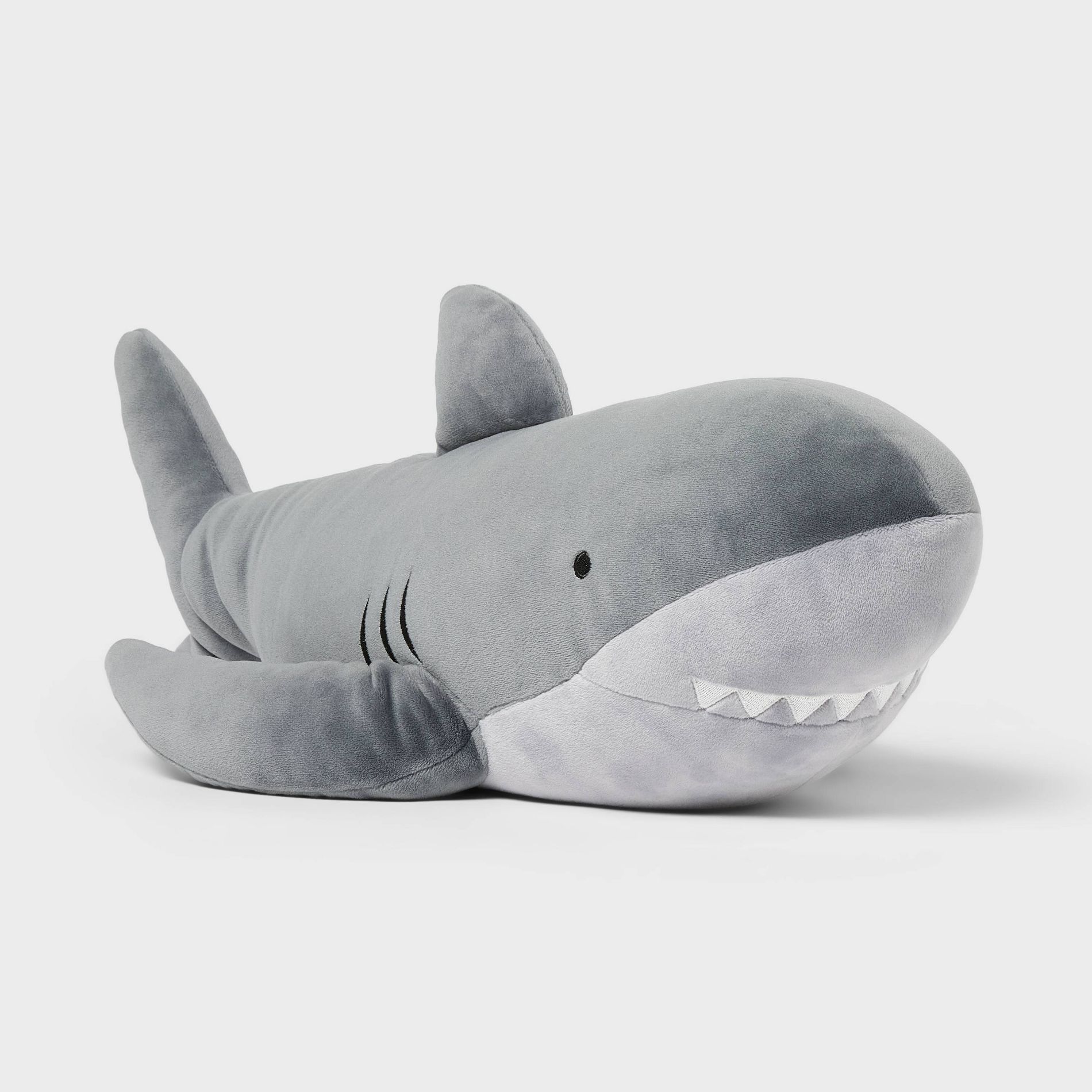 Shark Weighted Plush Kids' Throw Pillow Gray - Pillowfort™