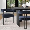 7-Piece Dining Table Set with Velvet Chairs, Modern Oval Black Table & Upholstered Armchairs with Metal Legs for Dining Room-Maison Boucle - 4 of 4
