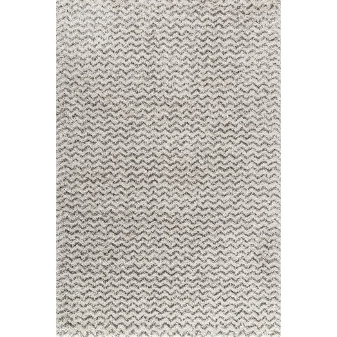 Nuloom Cuellar Chevron Shaggy Area Rug, 4' X 6', Ivory : Target