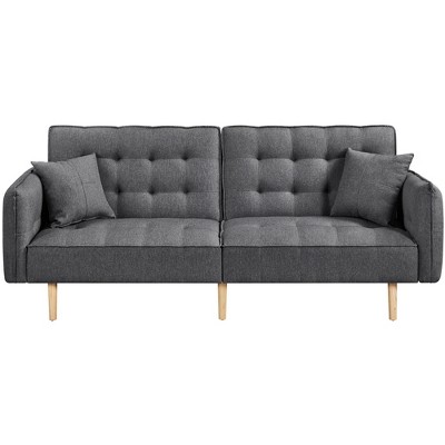 Yaheetech Convertible Sofa Bed Tufted Futon Couch with USB Ports for Living Room