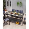 Nasitip 74" Outdoor Aluminum Dining Table for 8, Large Rectangle Patio Table with Non-Slip Top, Black - 2 of 4