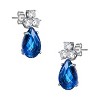 Guili White Gold Plated Sterling Silver Pear Drop Earrings with Colorful CZ – Classic Teardrop Sparkle in Serene, Graceful Hues - 2 of 2