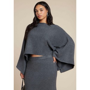 ELOQUII Draped Cropped Sweater - 1 of 4