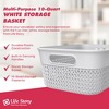 Life Story Medium Storage Basket, Decorative Plastic Home Organizer, Lightweight Versatile Tub with Built-In Handles, 10 Quart, White - 2 of 4