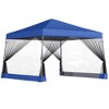 Outsunny 12' x 12' Pop Up Canopy, Foldable Canopy Tent with Carrying Bag, Mesh Sidewalls and 3-Level Adjustable Height for Outdoor, Garden, Patio - 4 of 4