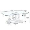 47.2'' Modern Natural Glass Coffee Table with MDF Sculptural Base, Rectangular Tempered Glass Top for Living Room or Lounge -3irtyhousy - 4 of 4