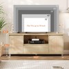 Whizmax Rattan TV Stand for 70 Inch TV, Boho TV Entertainment Center, Wooden TV Console with Drawer and 2 Cabinets for Living Room, Bedroom, Natural - image 4 of 4