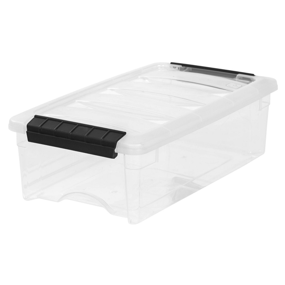 Photos - Clothes Drawer Organiser IRIS 5.75qt Stack and Pull Storage Bin with Lid Clear 