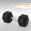 Sapphtopaz Rubber Coated Hex Dumbbell, Dumbbell Set with Non-Slip Grips for Exercise, Muscle Toning, Space-saving Home Gym Strength Training Dumbbells - 2 of 2
