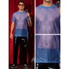 Lars Amadeus Men's Round Neck Short Sleeve Shiny See-Through Party Mesh Sheer T-Shirt - 4 of 4