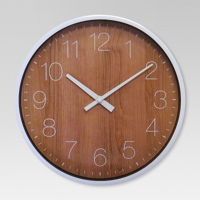 Photo 1 of 10" Round Wall Clock Walnut Finish - Project 62™