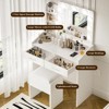 Makeup Vanity Desk with Mirror, Makeup Vanity with 2 Drawers, Brightness Adjusted, Large Storage Modern Dressing Table, for Bedroom - 2 of 4