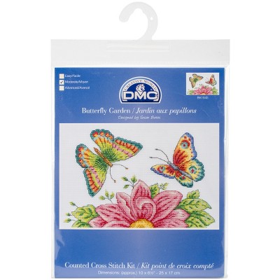 DMC Counted Cross Stitch Kit 10"X6.5"-Butterfly Garden
