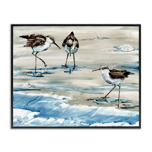 Stupell Industries Rockhampton Sandpipers Ocean Waves Black Framed Giclee Art - 1 of 4
