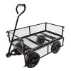HANPURE (Black solid wheels wagon cart) Solid wheels Tools cart Wagon Cart Garden cart trucks make it easier to transport firewood - 4 of 4